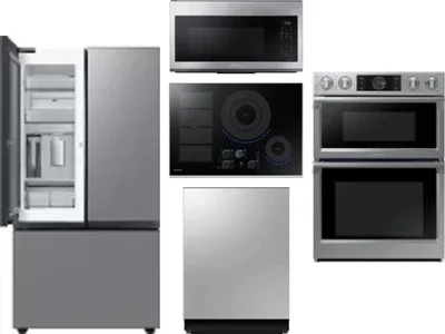 5 Piece Package Includes Refrigerator, Cooktop, Wall Oven, Microwave And Dishwasher