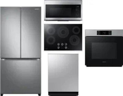5 Piece Package Includes Refrigerator, Cooktop, Wall Oven, Microwave And Dishwasher