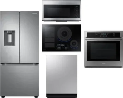 5 Piece Package Includes Refrigerator, Cooktop, Wall Oven, Microwave And Dishwasher