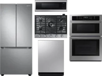 5 Piece Package Includes Refrigerator, Cooktop, Wall Oven, Microwave And Dishwasher