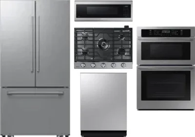 5 Piece Package Includes Refrigerator, Cooktop, Wall Oven, Microwave And Dishwasher