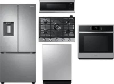 5 Piece Package Includes Refrigerator, Cooktop, Wall Oven, Microwave And Dishwasher