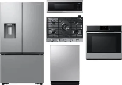5 Piece Package Includes Refrigerator, Cooktop, Wall Oven, Microwave And Dishwasher