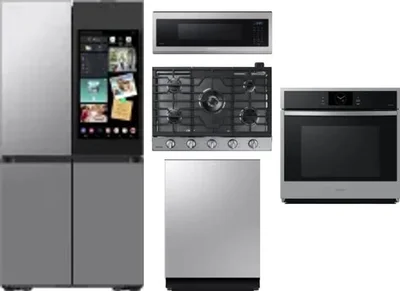 5 Piece Package Includes Refrigerator, Cooktop, Wall Oven, Microwave And Dishwasher