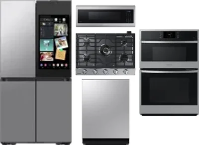 5 Piece Package Includes Refrigerator, Cooktop, Wall Oven, Microwave And Dishwasher