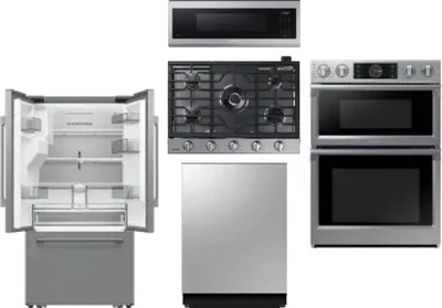 5 Piece Package Includes Refrigerator, Cooktop, Wall Oven, Microwave And Dishwasher