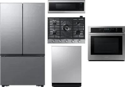 5 Piece Package Includes Refrigerator, Cooktop, Wall Oven, Microwave And Dishwasher