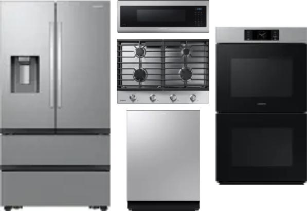 5 Piece Package Includes Refrigerator, Cooktop, Wall Oven, Microwave And Dishwasher