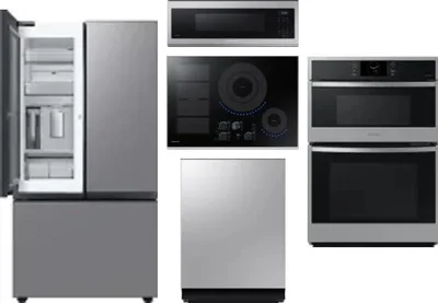 5 Piece Package Includes Refrigerator, Cooktop, Wall Oven, Microwave And Dishwasher