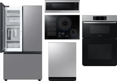 5 Piece Package Includes Refrigerator, Cooktop, Wall Oven, Microwave And Dishwasher