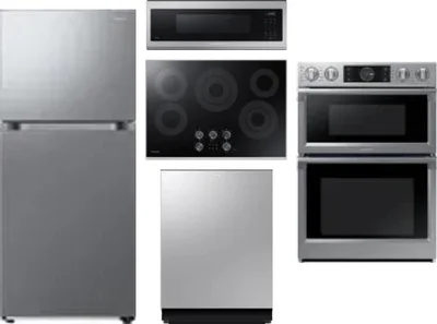5 Piece Package Includes Refrigerator, Cooktop, Wall Oven, Microwave And Dishwasher