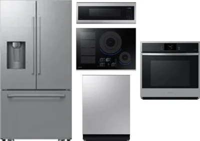 5 Piece Package Includes Refrigerator, Cooktop, Wall Oven, Microwave And Dishwasher