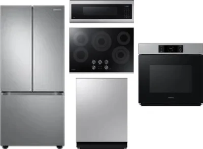 5 Piece Package Includes Refrigerator, Cooktop, Wall Oven, Microwave And Dishwasher