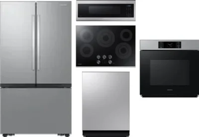 5 Piece Package Includes Refrigerator, Cooktop, Wall Oven, Microwave And Dishwasher