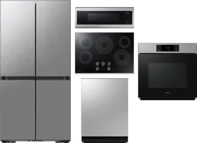 5 Piece Package Includes Refrigerator, Cooktop, Wall Oven, Microwave And Dishwasher