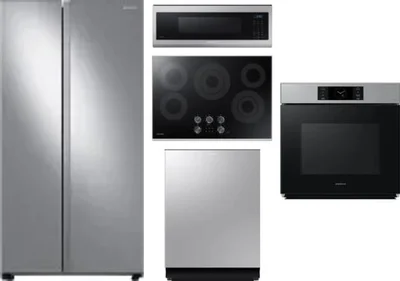 5 Piece Package Includes Refrigerator, Cooktop, Wall Oven, Microwave And Dishwasher
