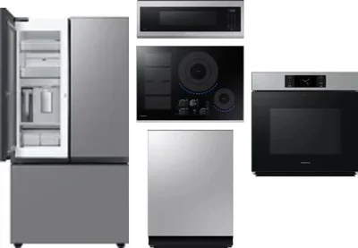 5 Piece Package Includes Refrigerator, Cooktop, Wall Oven, Microwave And Dishwasher