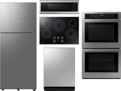 5 Piece Package Includes Refrigerator, Cooktop, Wall Oven, Microwave And Dishwasher