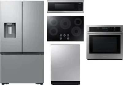 5 Piece Package Includes Refrigerator, Cooktop, Wall Oven, Microwave And Dishwasher