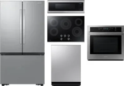 5 Piece Package Includes Refrigerator, Cooktop, Wall Oven, Microwave And Dishwasher