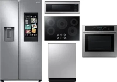 5 Piece Package Includes Refrigerator, Cooktop, Wall Oven, Microwave And Dishwasher