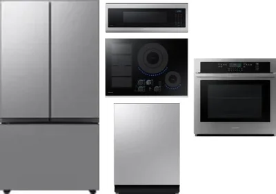 5 Piece Package Includes Refrigerator, Cooktop, Wall Oven, Microwave And Dishwasher