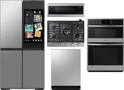 5 Piece Package Includes Refrigerator, Cooktop, Wall Oven, Microwave And Dishwasher