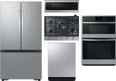 5 Piece Package Includes Refrigerator, Cooktop, Wall Oven, Microwave And Dishwasher