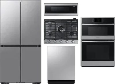 5 Piece Package Includes Refrigerator, Cooktop, Wall Oven, Microwave And Dishwasher