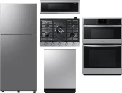 5 Piece Package Includes Refrigerator, Cooktop, Wall Oven, Microwave And Dishwasher