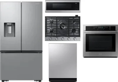 5 Piece Package Includes Refrigerator, Cooktop, Wall Oven, Microwave And Dishwasher