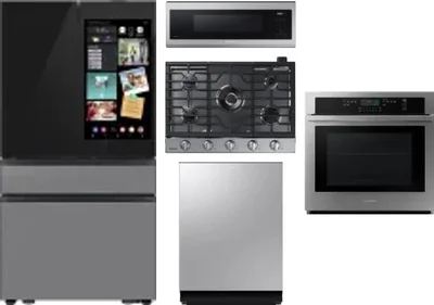 5 Piece Package Includes Refrigerator, Cooktop, Wall Oven, Microwave And Dishwasher