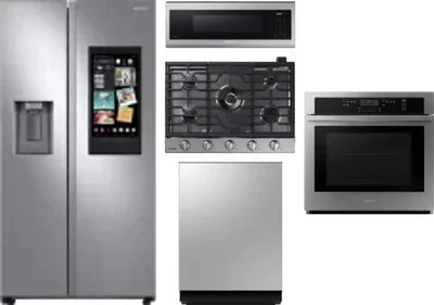 5 Piece Package Includes Refrigerator, Cooktop, Wall Oven, Microwave And Dishwasher