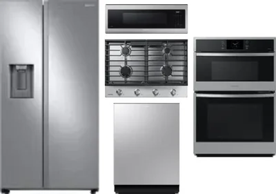 5 Piece Package Includes Refrigerator, Cooktop, Wall Oven, Microwave And Dishwasher