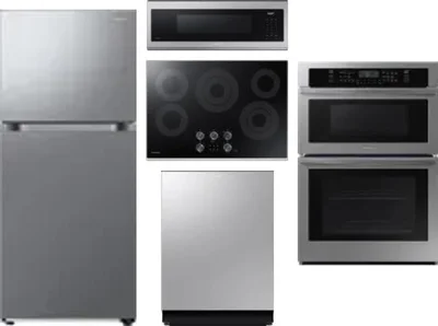 5 Piece Package Includes Refrigerator, Cooktop, Wall Oven, Microwave And Dishwasher