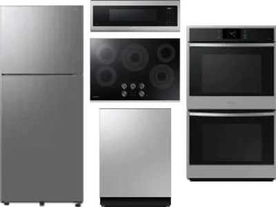 5 Piece Package Includes Refrigerator, Cooktop, Wall Oven, Microwave And Dishwasher