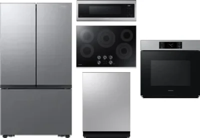 5 Piece Package Includes Refrigerator, Cooktop, Wall Oven, Microwave And Dishwasher