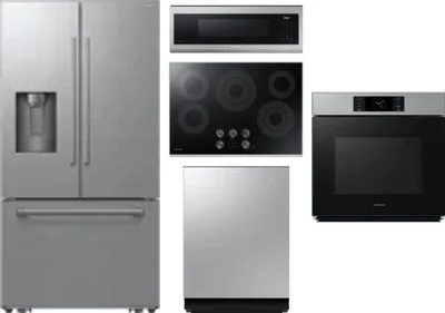 5 Piece Package Includes Refrigerator, Cooktop, Wall Oven, Microwave And Dishwasher