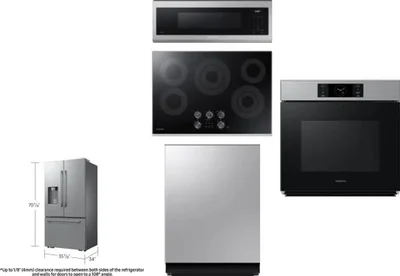 5 Piece Package Includes Refrigerator, Cooktop, Wall Oven, Microwave And Dishwasher