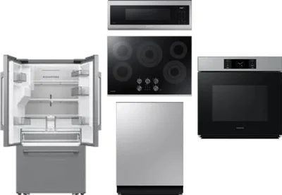 5 Piece Package Includes Refrigerator, Cooktop, Wall Oven, Microwave And Dishwasher