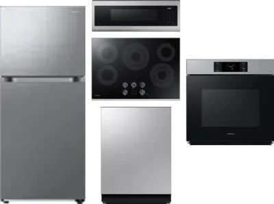 5 Piece Package Includes Refrigerator, Cooktop, Wall Oven, Microwave And Dishwasher