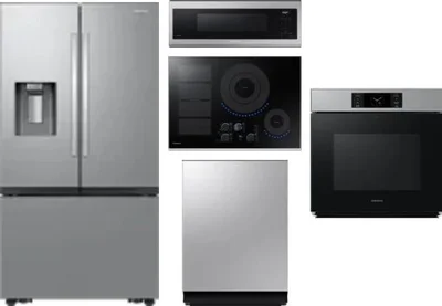 5 Piece Package Includes Refrigerator, Cooktop, Wall Oven, Microwave And Dishwasher