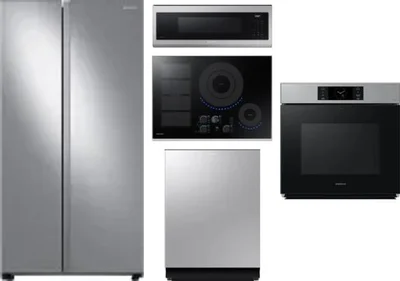 5 Piece Package Includes Refrigerator, Cooktop, Wall Oven, Microwave And Dishwasher