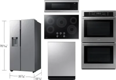 5 Piece Package Includes Refrigerator, Cooktop, Wall Oven, Microwave And Dishwasher
