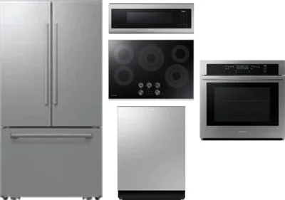 5 Piece Package Includes Refrigerator, Cooktop, Wall Oven, Microwave And Dishwasher