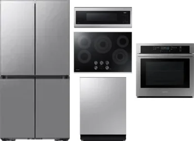 5 Piece Package Includes Refrigerator, Cooktop, Wall Oven, Microwave And Dishwasher