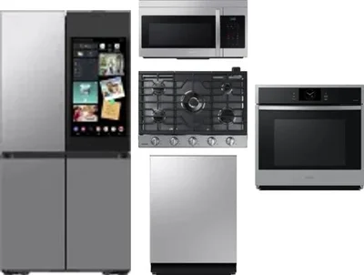 5 Piece Package Includes Refrigerator, Cooktop, Wall Oven, Microwave And Dishwasher
