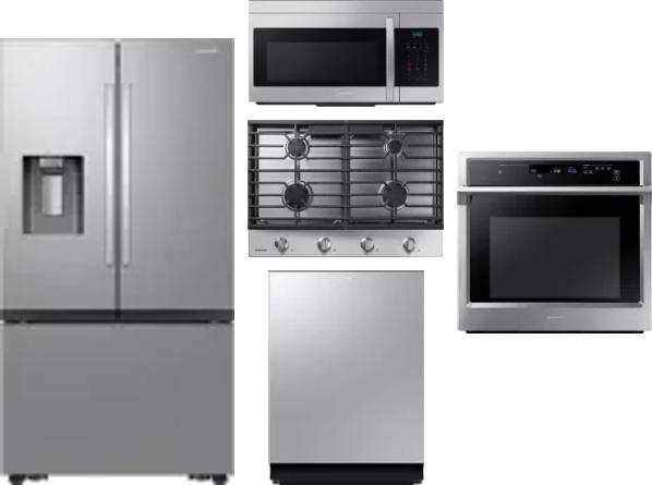 5 Piece Package Includes Refrigerator, Cooktop, Wall Oven, Microwave And Dishwasher
