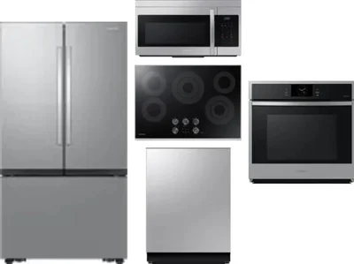 5 Piece Package Includes Refrigerator, Cooktop, Wall Oven, Microwave And Dishwasher