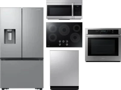 5 Piece Package Includes Refrigerator, Cooktop, Wall Oven, Microwave And Dishwasher